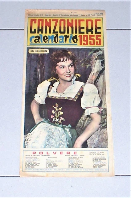 CANZONIERE CALENDARIO 1955 Gina Lollobrigida Domenico Modugno Campi 1954