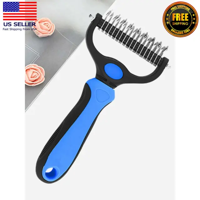 2 Sided Pet Grooming Tool-Shedding Comb Brush Undercoat Rake for Cats & Dogs