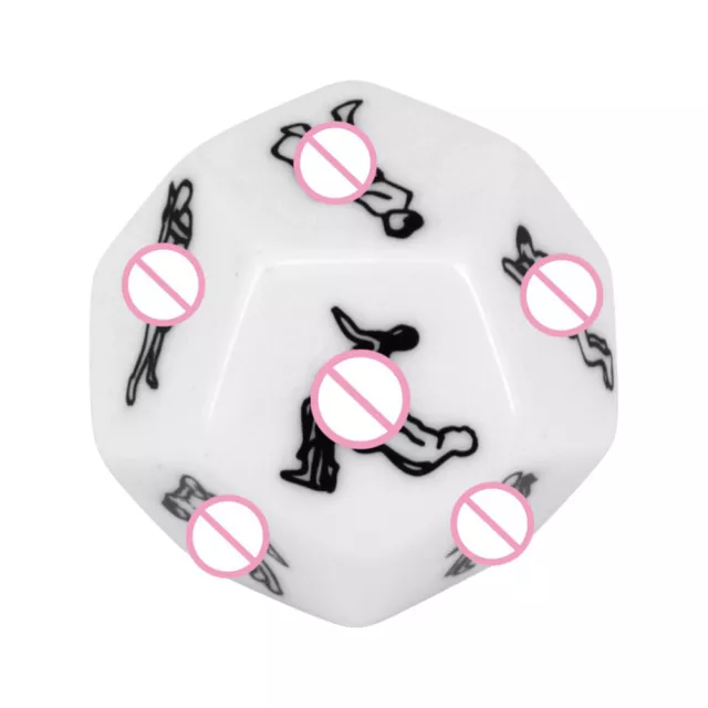 3pcs Sex Fun Dice 12-sided Erotic Love Sexy Posture Couple Toys (White)