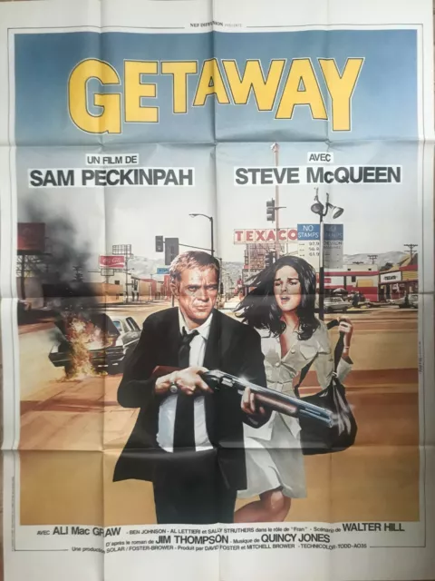 Affiche cinéma originale GETAWAY  format 120 x 160  Steve McQueen