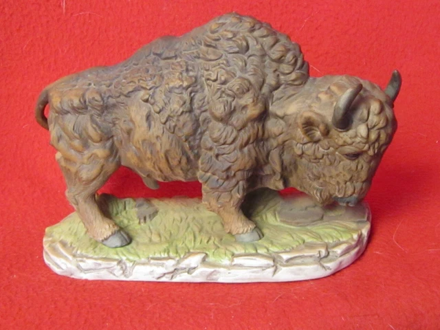Vintage 1993 Andrea by Sadek Buffalo Bison Porcelain Figurine #2977