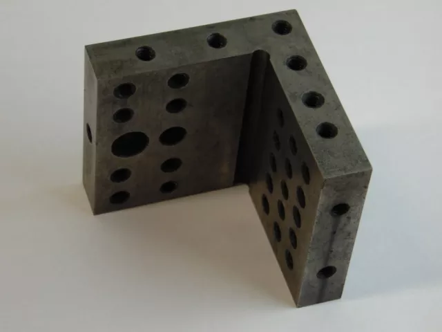 Machinist/Toolmaker angle plate, hardened precision  3x3x3/4 tapped surfaces
