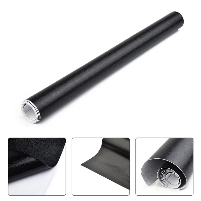 Automotive Interior Grain Leather Skin Textured Vinyl Wrap Black - Foto 3