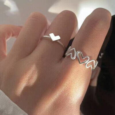 Silver Plated Moon&Star Tassesl Knuckle Ring Open Zircon Ring Women Adjustable