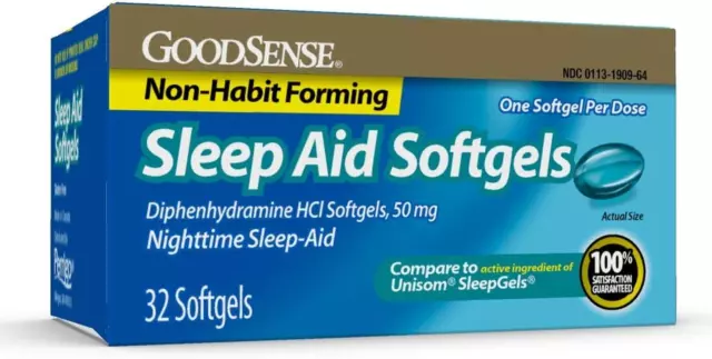 Nighttime Sleep-Aid Softgels, Diphenhydramine Hcl 50 Mg, Relieves Occasional Sle