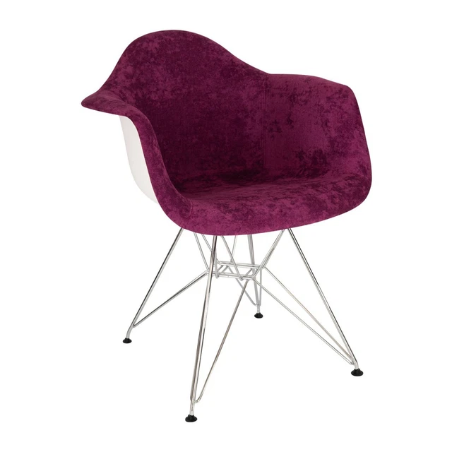 Willow Velvet Eiffel Metal Base Accent Chair - Purple