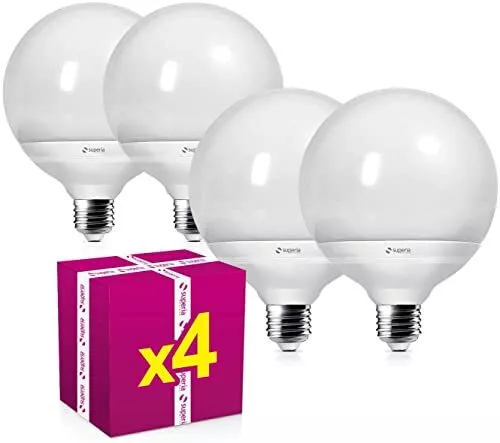 Superia Milano Ampoule LED E27 Globe, 22W (équivalent Blanc Naturel 4 Pièces