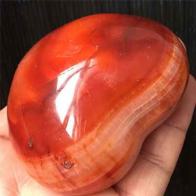 349g Natural Beautiful Charming heart shape RED Agate With Geode Sample Healing