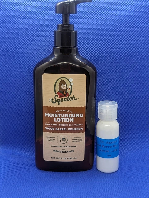 Muestras de loción, champú y acondicionador Dr Squatch de 1 oz muestras de loción oso sudoroso muestras