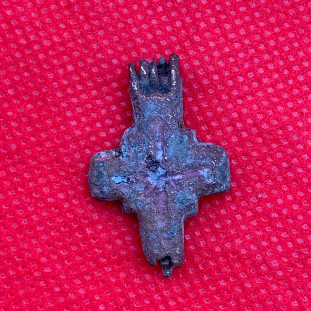 Rare Antique Ancient Bronze Cross Encolpion Kievan Rus 12-13 century Original