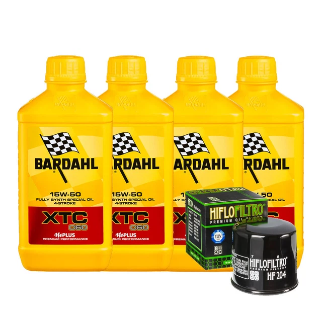 Motoröl Bardahl XTC C60 15W50 – 4 Liter + Ölfilter Für Leistungsstarke Motorräder