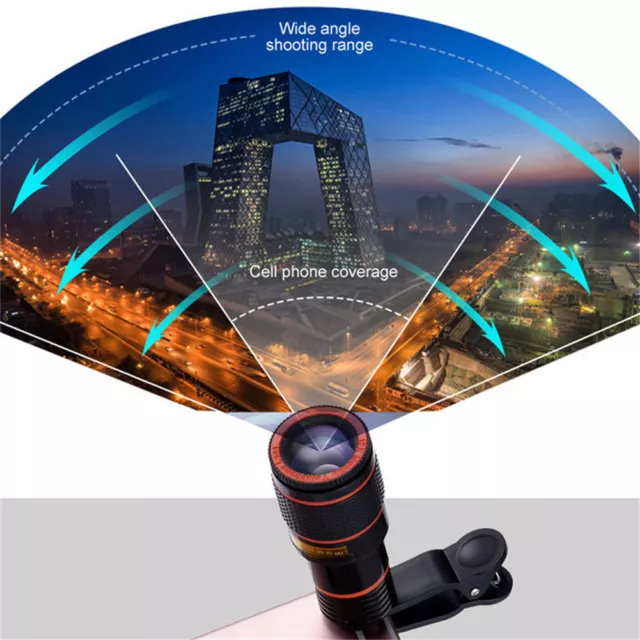 HD Clip-on 12x Optical Zoom Universal Mobile iPhone Telescope Camera Lens _-_ 2