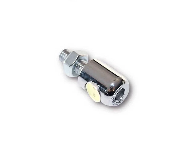 Eclairage plaque d'immatriculation LED ronde chromée 13 mm avec bol