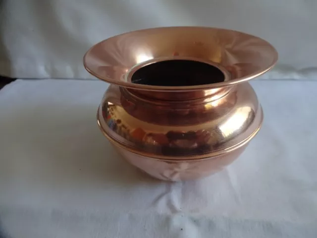 Tazón de cobre vintage de altura 7 cm x 10 cm