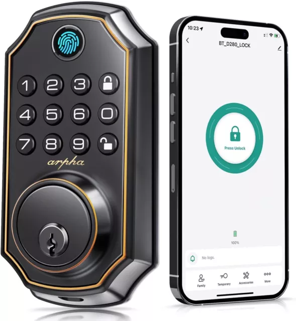 Fingerprint Door Lock Biometric Smart Lock APP Bluetooth Keyless Entry Deadbolt