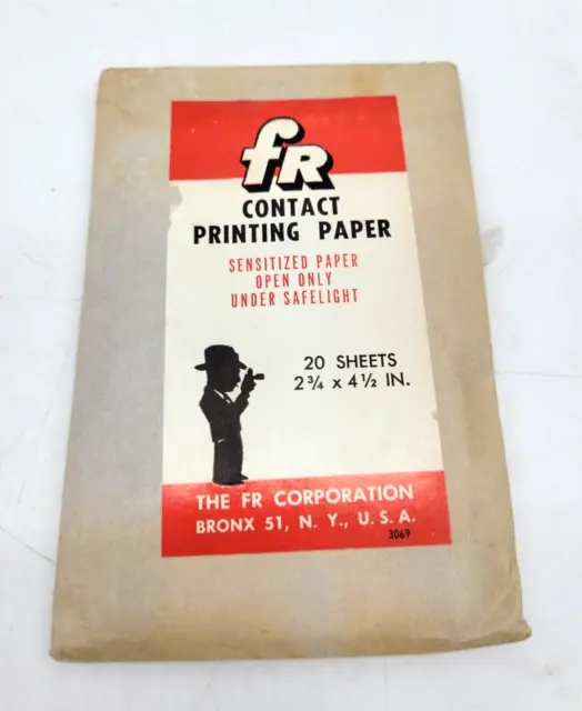 Vintage Photo Contact Printing Paper FR Corp New York 20 Sheets 2.75" x 4.5"