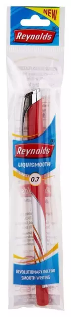 Lote De 20 Reynolds Liquismooth Bolígrafos Punta Fina 0.7mm Tinta Roja Escuela