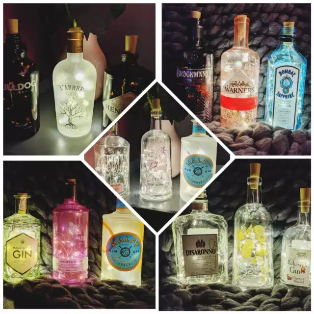 LED Light Up Gin Bottle - Decorative Lamp, Wedding Centerpiece/ Decoration