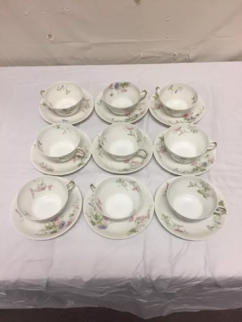 Theodore Haviland Limoges - 9 Place Setting France Fine China Cup Saucer Lot VTG 2