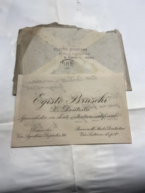 Raro Biglietto Da Visita Con Spese Dentistiche 1908