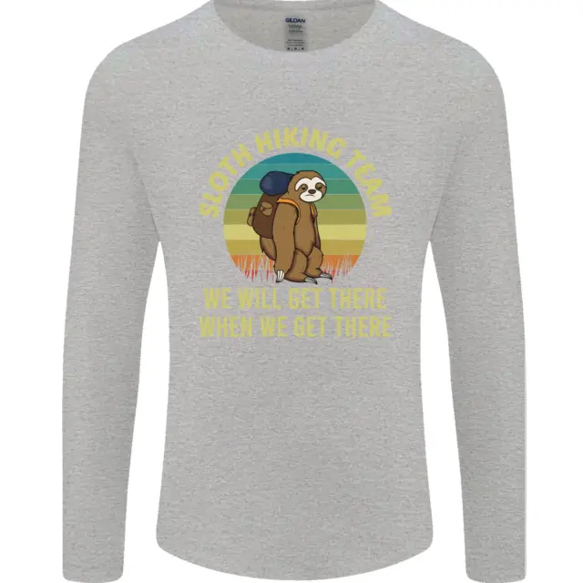 T-shirt a maniche lunghe Sloth Hiking Team Funny Trekking Walking da uomo 6