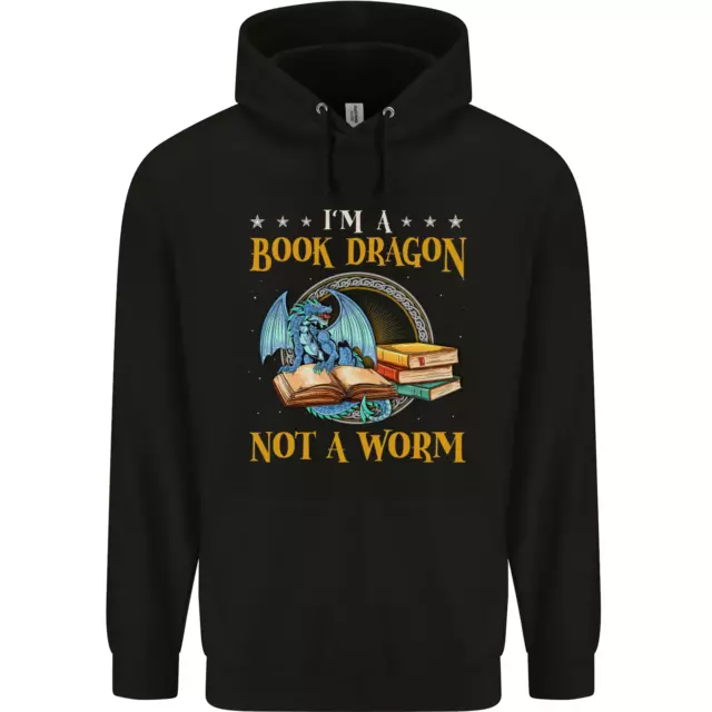 Book Dragon Funny Booklover Reader Worm Childrens Kids Hoodie