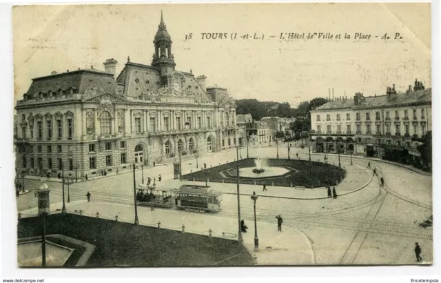 CPA-Carte postale- France - Tours -L'Hôtel de Ville et la Place (CP1753)