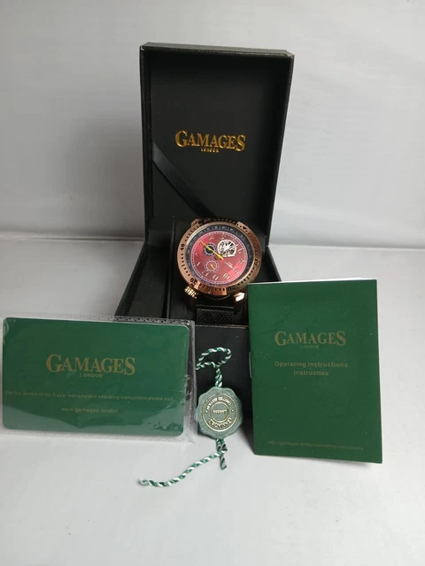 GAMAGES OF LONDON Men's Watch Limited Edition Aspect Timer Burgess Rose ...