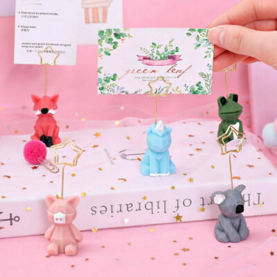 Luckiests 10pcs Legno Ufficio Scolastico Memo Pad schede di Memoria Basamento della Clip delle fotografie Wedding Ornaments Titolare della Carta 