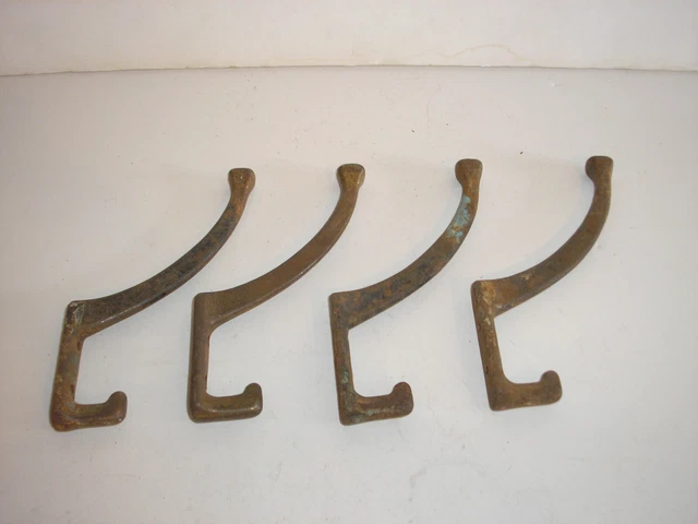 Antique Cast Iron Wall Coat/Hat Hooks (4) 6"