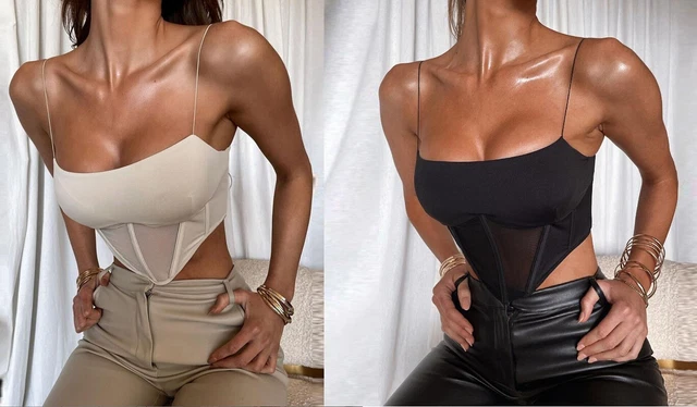 Spaghetti Straps Bustiers Corset Crop Tops Camisoles Wrap Tube Tops Party Club V