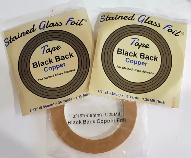 1x Black back Copper foil for stained glass, leadlight supplies 7/32-1/4-or 3/16