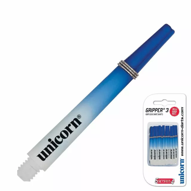 15 UNICORN Dart Shaft Schäfte Gripper 3 Two Tone Blau Weiß Gary Anderson Medium 3