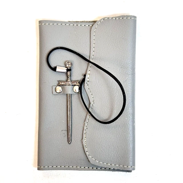 HANDMADE PRAYER JOURNAL Notes Grey Leather Sword LDS Kansas City Temple handmade-prayer-journal-notes-grey-leather-sword-lds-kansas-city-temple