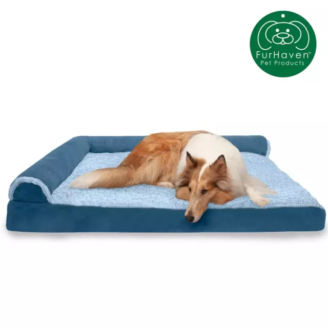 Pet Bed for Dogs & Cats Products | Deluxe Orthopedic Faux Fur & Suede L-Shaped C