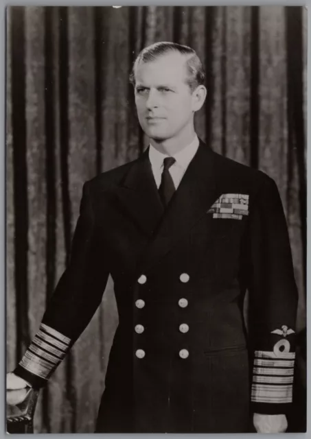 Prince Philip Royal Navy Admiral Uniform Royalty Real Photo Photochrom Postcard