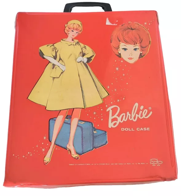 Vintage Barbie Doll Red Carrying Case Bubble Doll Image 1963 Mattel