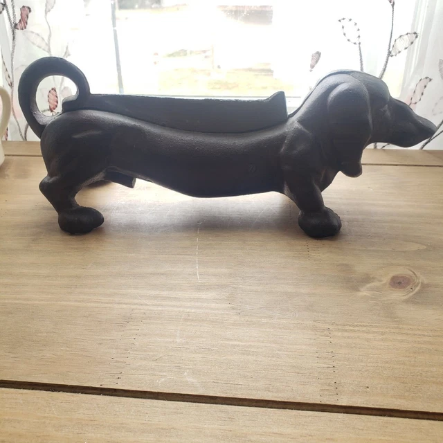 Cast Iron Boot Scraper Dachshund Wiener Dog Door Stop 14"