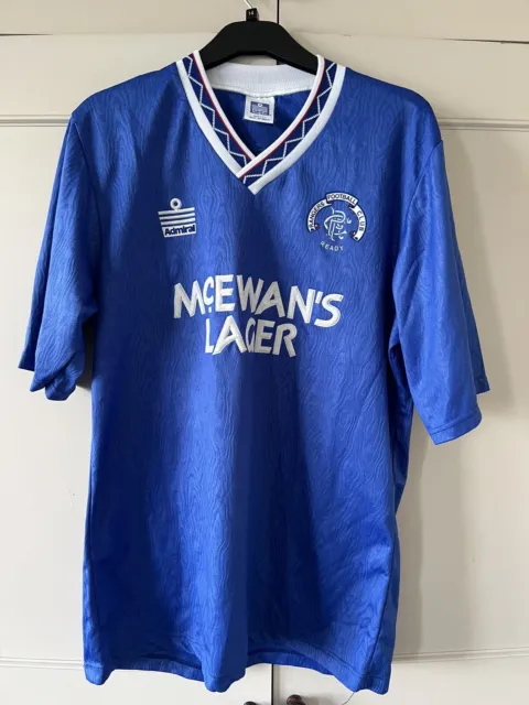 Glasgow Rangers Home Blue Football Shirt Admiral 1990 38/40” Genuine Authentic