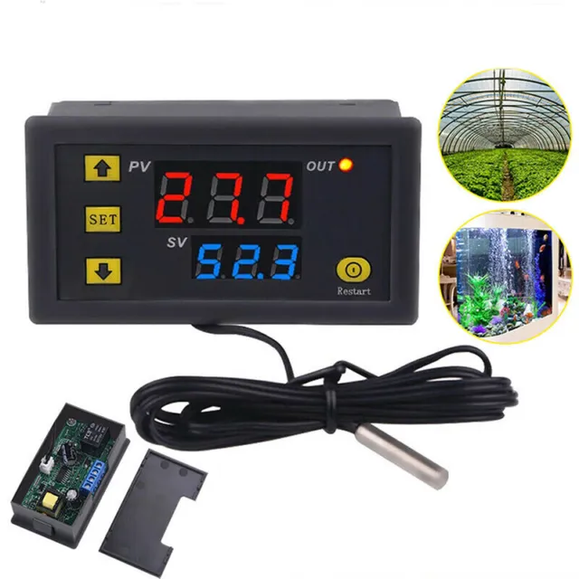 Digital Temperature Controller Switch Probe Thermostat Control 20A 12V/110-220V