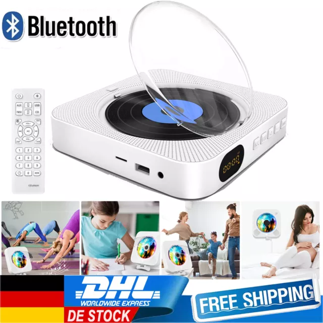 Tragbarer Bluetooth MP3 Spieler CD Player USB Lautsprecher Musik Player