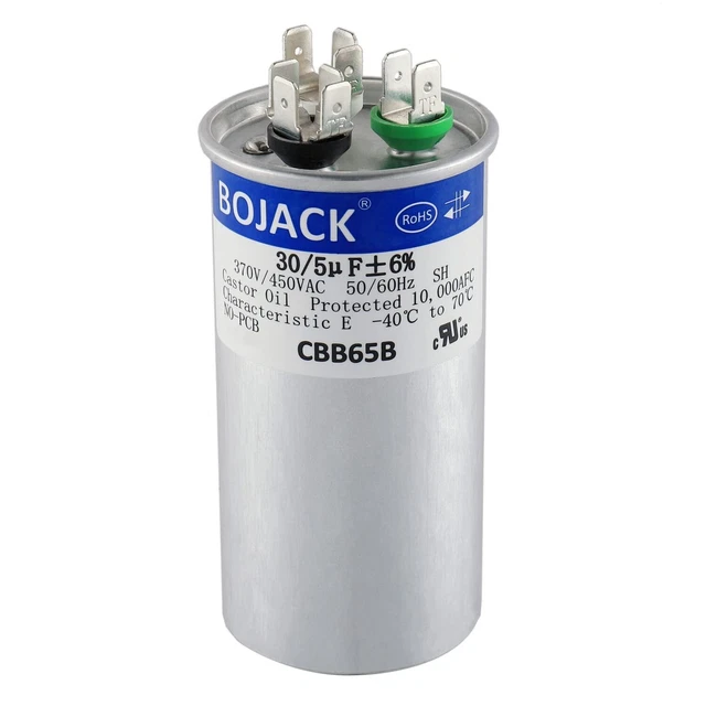 30+5uF 30/5MFD ±6% 370V/440V CBB65 Dual Run Circular Start Capacitor
