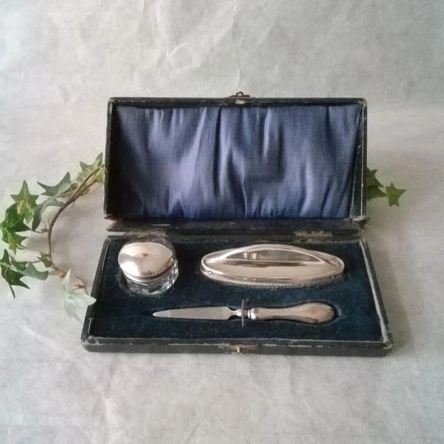 Rare! 1918-1919 Antique Art Deco Sterling Silver Nail Care Set Original Box