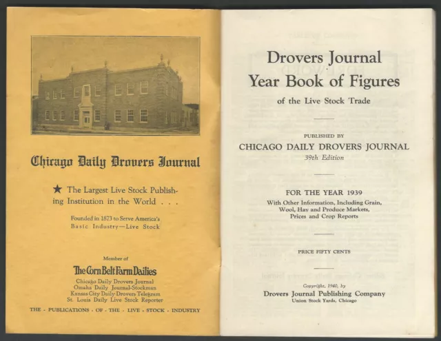 1939 Drovers Journal- Live Stock Yearbook - Farming Agriculture 2