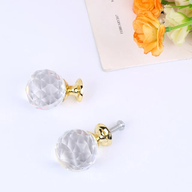10 Pcs Glass Drawer Pulls Cupboard Knob Crystal Handle