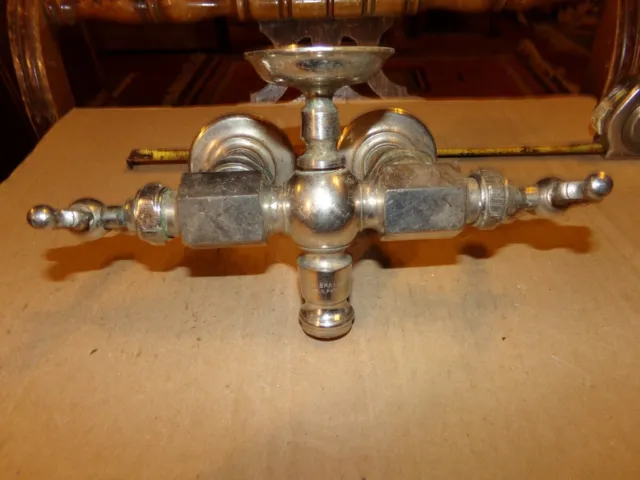 Antique 1897 Ornate Glauber Brass MFG. Victorian Bath Tub Faucet W/Soap Dish