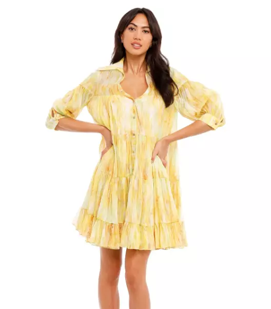 Ginger and Smart Radiate Mini Dress in Sunshine Yellow Size AU 10