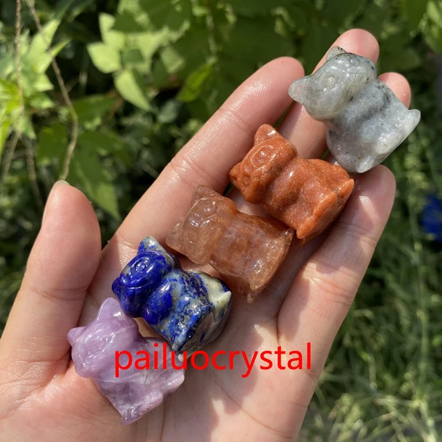 5pcs Wholesale Natural Mixed Cat Quartz Crystal Skull Reiki Healing Gem 1.2"