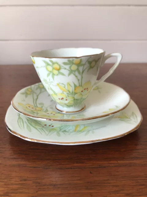 Vintage Royal Stafford Porcelain Tea Trio Cup, Plate and Saucer Made In England