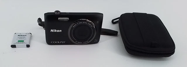 Nikon Coolpix S3400 Digital Compact Camera Logic Case Black WORKING 20.1mp 7x